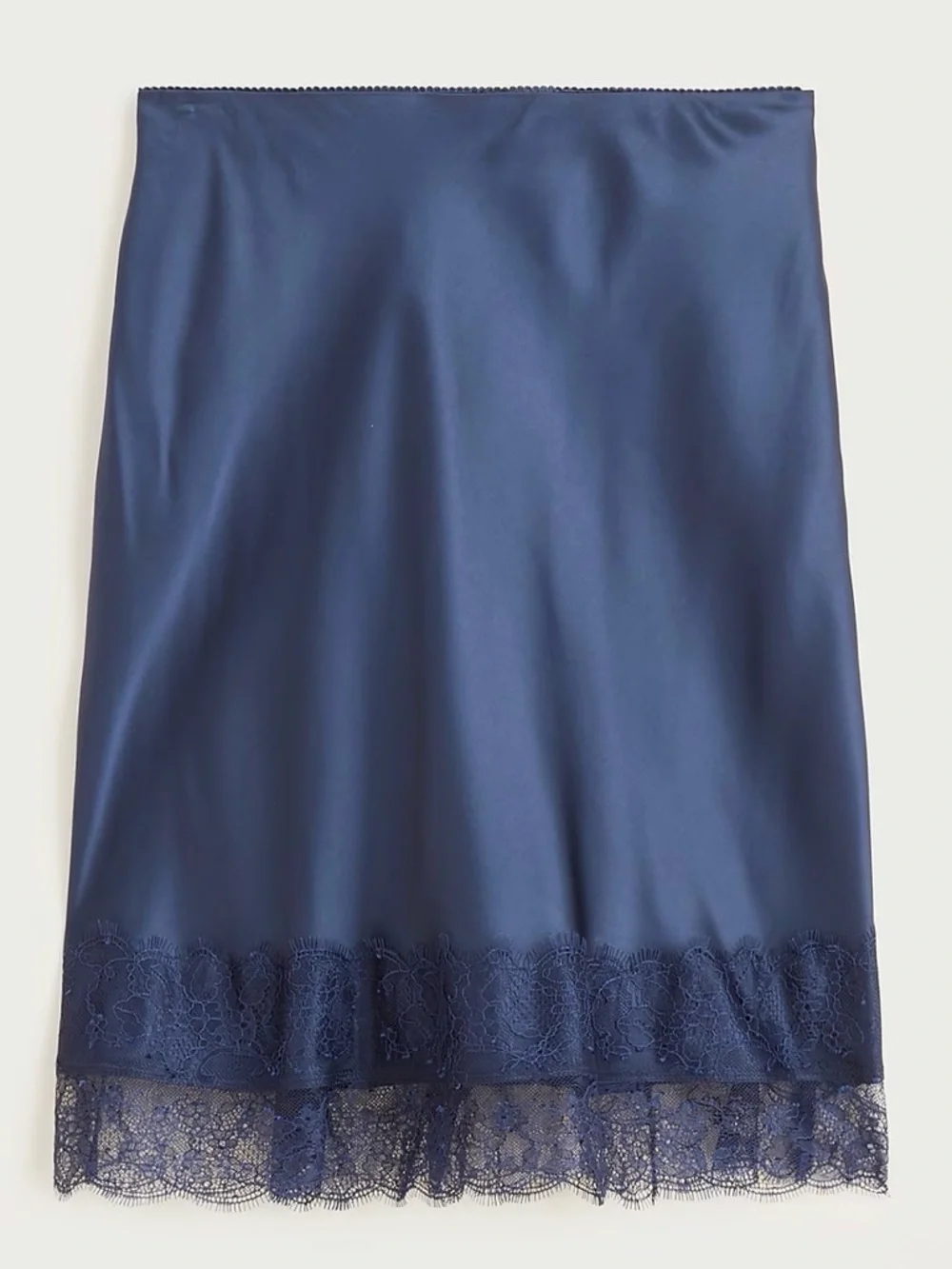 Gwen lace-trim slip skirt in luster charmeuse